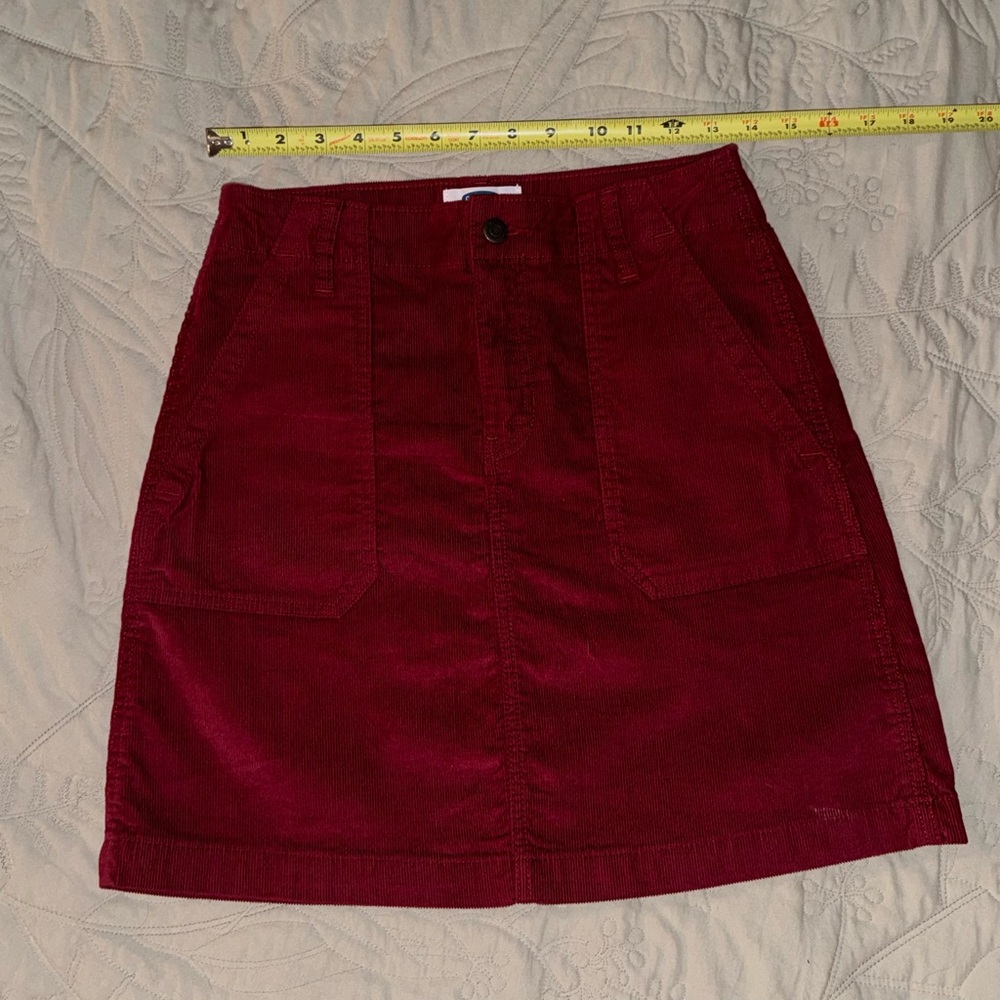 Dark Red Corduroy Skirt